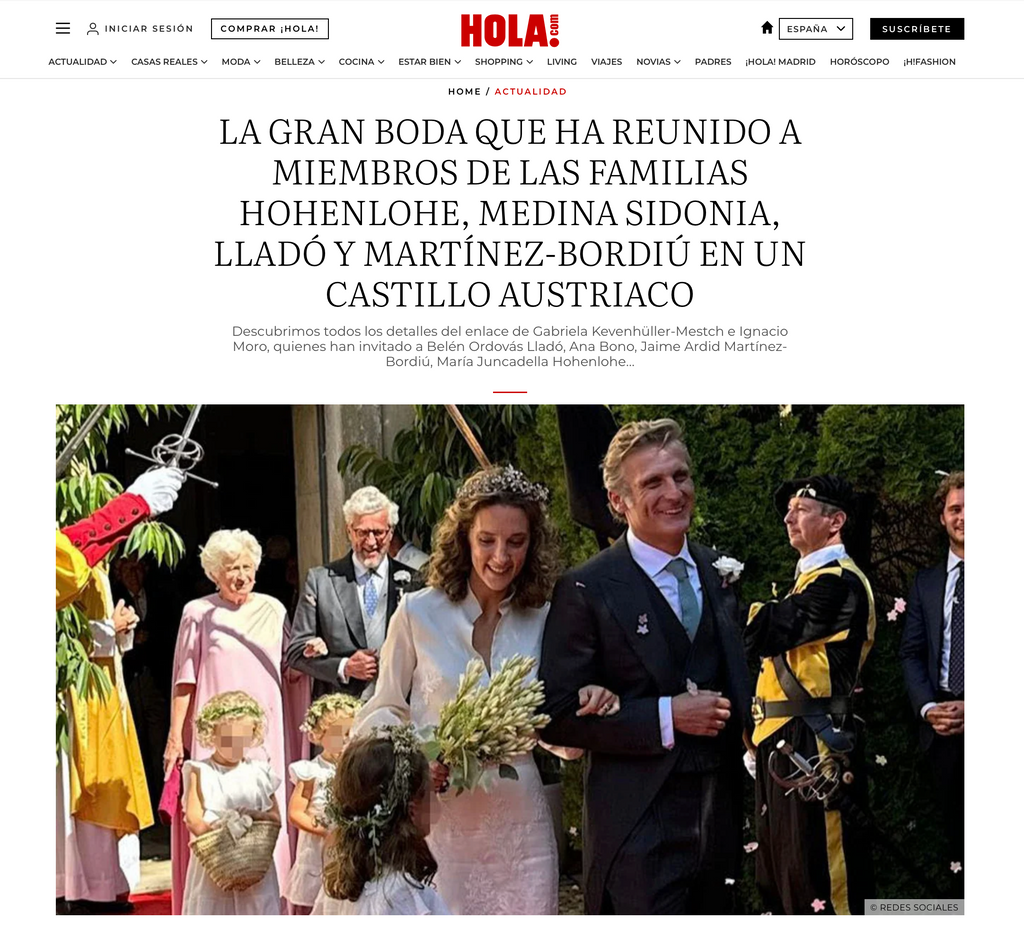 Hola! Magazine Wedding of Gabriela Kevenhüller-Mestch and Ignacio Moro